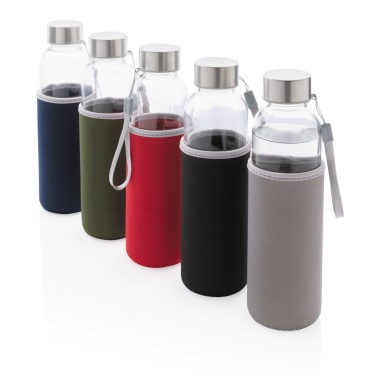 Logo trade promotional gifts image of: Glass bottle with neoprene sleeve