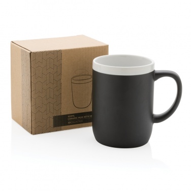 Logotrade promotional product picture of: Ceramic mug with white rim 300ml