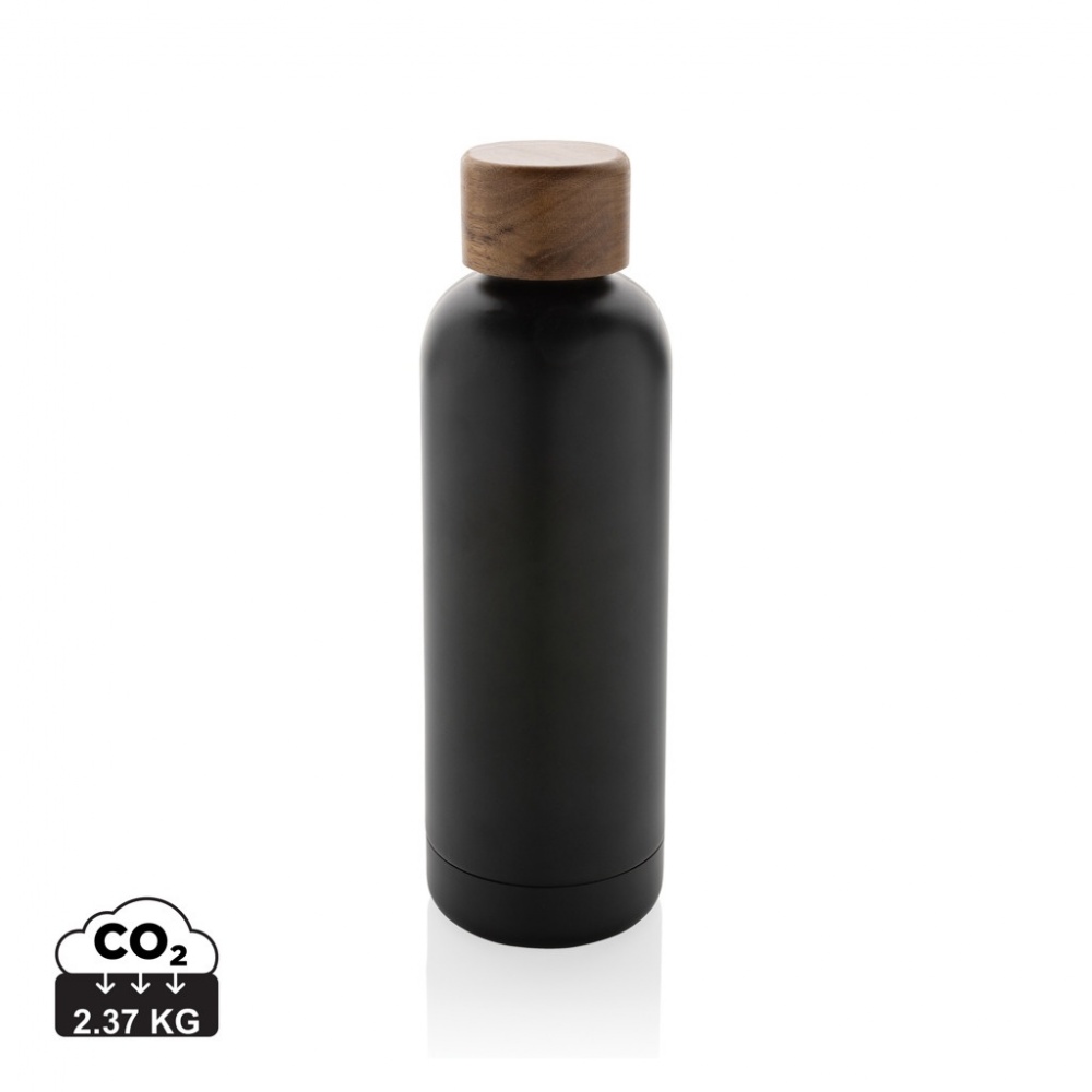 Logotrade advertising product picture of: Wood RCS certified recycled stainless steel vacuum bottle