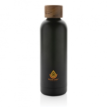 Logo trade promotional gift photo of: Wood RCS certified recycled stainless steel vacuum bottle