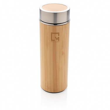 Logo trade corporate gifts picture of: Leak proof bamboo vacuum bottle