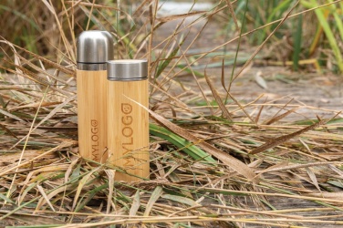 Logo trade promotional items image of: Leak proof bamboo vacuum bottle