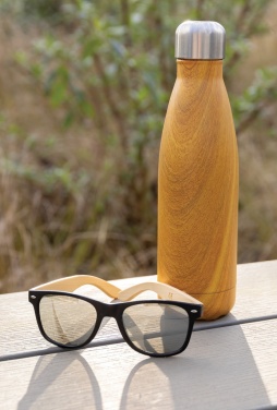Logo trade corporate gifts picture of: Vacuum insulated stainless steel bottle with wood print