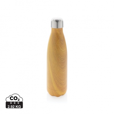 Logotrade corporate gift image of: Vacuum insulated stainless steel bottle with wood print