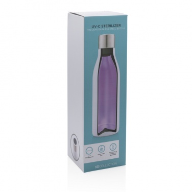 Logotrade corporate gift picture of: UV-C steriliser vacuum stainless steel bottle