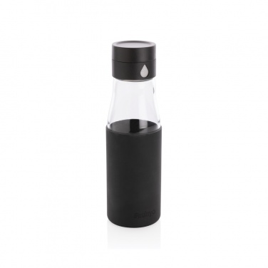 Logo trade corporate gifts image of: Ukiyo glass hydration tracking bottle with sleeve