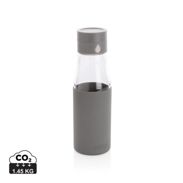 Logo trade promotional products picture of: Ukiyo glass hydration tracking bottle with sleeve