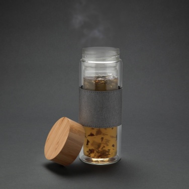 Logo trade promotional merchandise photo of: Impact double wall borosilicate glass bottle