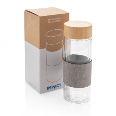 Logo trade promotional gifts image of: Impact double wall borosilicate glass bottle