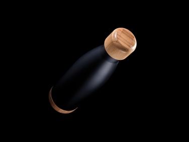 Logotrade promotional gift image of: Vacuum stainless steel bottle with bamboo lid and bottom