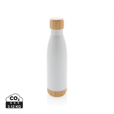 Logo trade corporate gifts picture of: Vacuum stainless steel bottle with bamboo lid and bottom