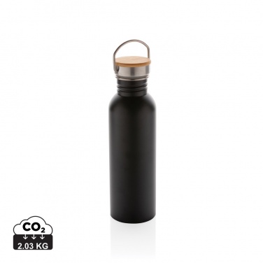 Logo trade corporate gifts image of: Modern stainless steel bottle with bamboo lid