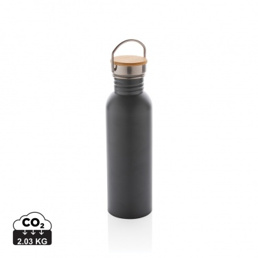 Logotrade advertising product image of: Modern stainless steel bottle with bamboo lid
