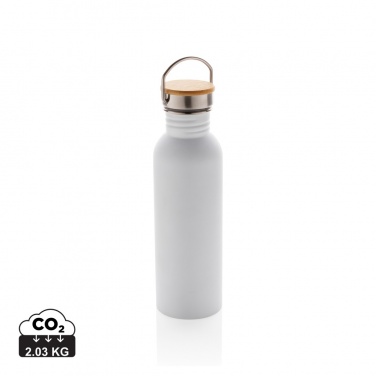 Logo trade advertising products image of: Modern stainless steel bottle with bamboo lid