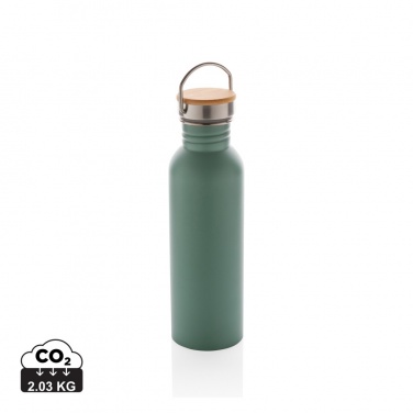 Logotrade corporate gift image of: Modern stainless steel bottle with bamboo lid