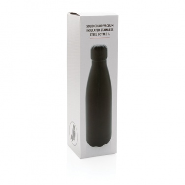 Logo trade promotional products image of: Solid colour vacuum stainless steel bottle 1L
