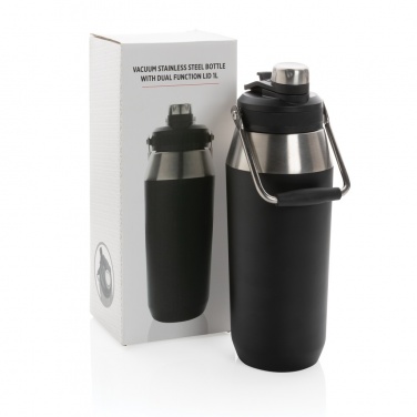 Logotrade promotional gift picture of: Vacuum stainless steel dual function lid bottle 1L