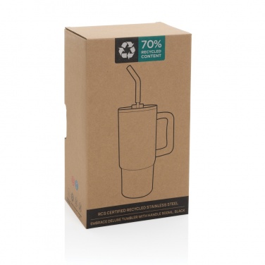 Logo trade promotional products image of: Embrace deluxe RCS recycled stainless steel tumbler 900ml