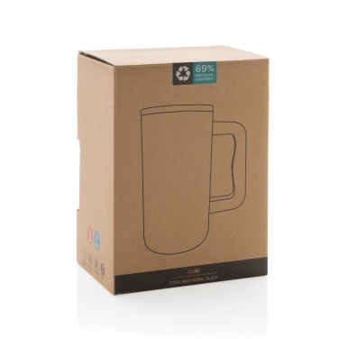 Logo trade promotional merchandise image of: Cube RCS certified recycled steel mug 800ml