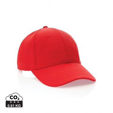 Logo trade promotional gifts image of: Impact 6 panel 280gr Recycled cotton cap with AWARE™ tracer