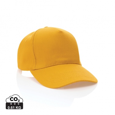 Logo trade promotional gifts image of: Impact 5panel 280gr Recycled cotton cap with AWARE™ tracer