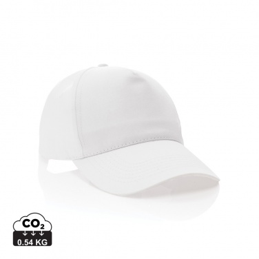 Logo trade promotional merchandise image of: Impact 5 panel 190gr Recycled cotton cap with AWARE™ tracer