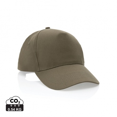 Logo trade promotional products image of: Impact 5 panel 190gr Recycled cotton cap with AWARE™ tracer