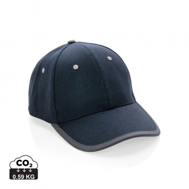 Logo trade promotional gifts image of: Impact AWARE™ Brushed rcotton 6 panel contrast cap 280gr