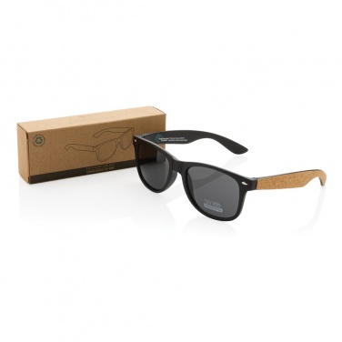 Logo trade promotional gift photo of: GRS recycled PC plastic sunglasses with cork