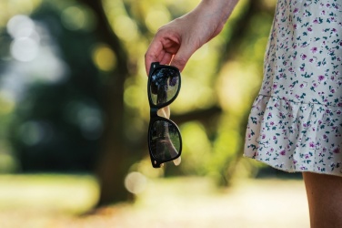 Logo trade promotional merchandise picture of: Bamboo and RCS recycled plastic sunglasses