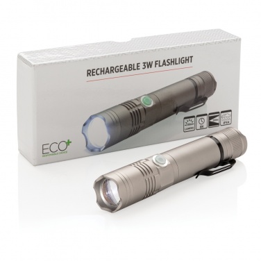 Logotrade promotional giveaways photo of: Rechargeable 3W flashlight