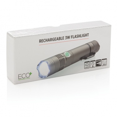 Logotrade promotional merchandise image of: Rechargeable 3W flashlight