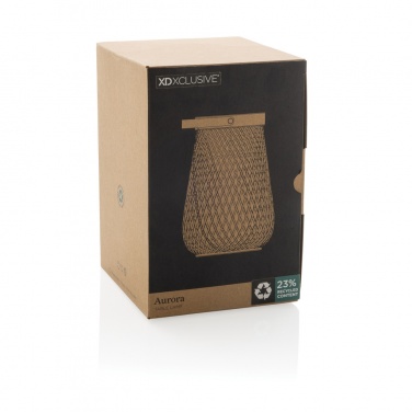 Logo trade corporate gifts image of: Aurora RCS recycled plastic USB re-chargeable table lamp