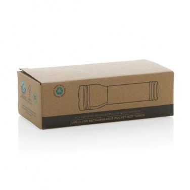 Logo trade promotional products image of: Lucid 1W RCS certified recycled plastic & bamboo torch