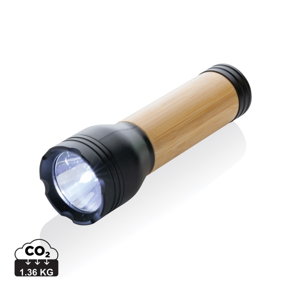 Logotrade business gift image of: Lucid 3W RCS certified recycled plastic & bamboo torch