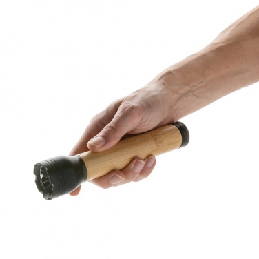 Logo trade promotional merchandise photo of: Lucid 5W RCS certified recycled plastic & bamboo torch