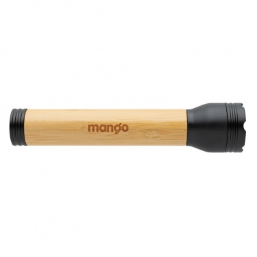 Logo trade promotional giveaway photo of: Lucid 5W RCS certified recycled plastic & bamboo torch