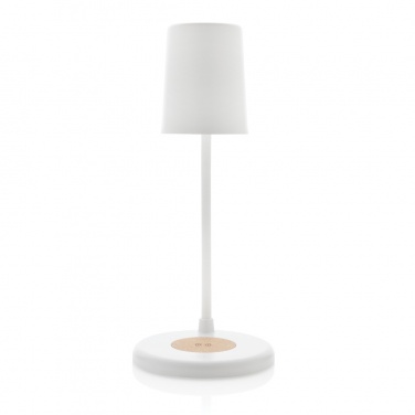 Logo trade advertising products image of: Zenara RCS recycled plastic and cork 15W wireless desk lamp