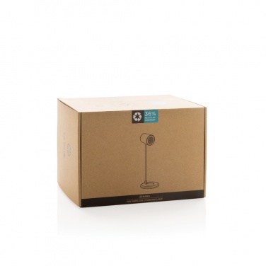 Logo trade promotional merchandise photo of: Zenara RCS recycled plastic and cork 15W wireless desk lamp