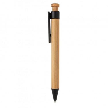 Logo trade promotional products image of: Bamboo pen with wheatstraw clip