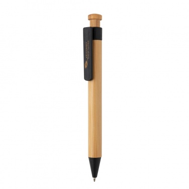Logo trade advertising products picture of: Bamboo pen with wheatstraw clip