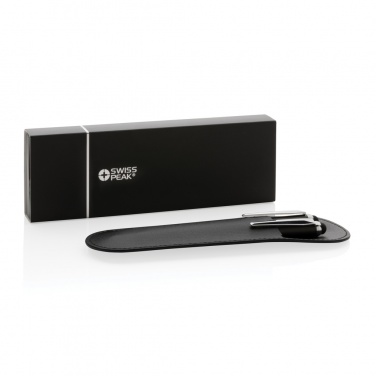 Logo trade promotional gifts picture of: Swiss Peak deluxe pen set in PU pouch