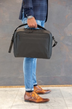 Logo trade promotional merchandise image of: Fashion black 15.6" laptop bag PVC free