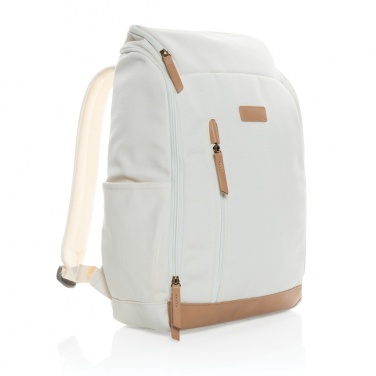 Logotrade corporate gifts photo of: Impact AWARE™ 16 oz. recycled canvas 15" laptop backpack