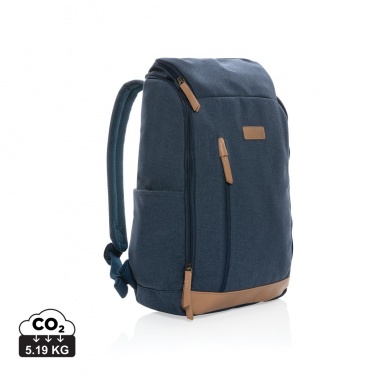 Logo trade corporate gifts image of: Impact AWARE™ 16 oz. recycled canvas 15" laptop backpack
