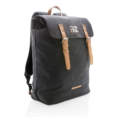 Logo trade business gifts image of: Canvas laptop backpack PVC free