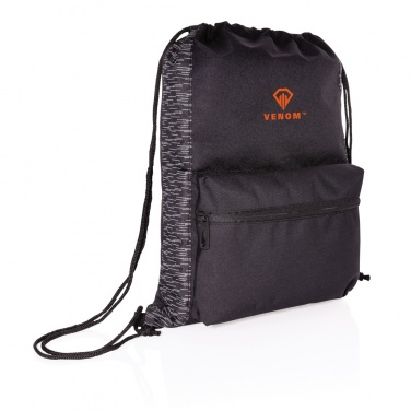 Logo trade advertising products picture of: AWARE™ RPET Reflective drawstring backpack