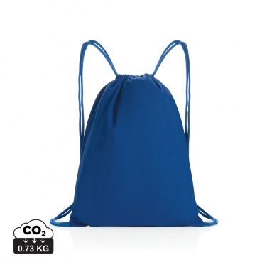 Logo trade corporate gift photo of: Impact AWARE™ recycled cotton drawstring backpack 145g