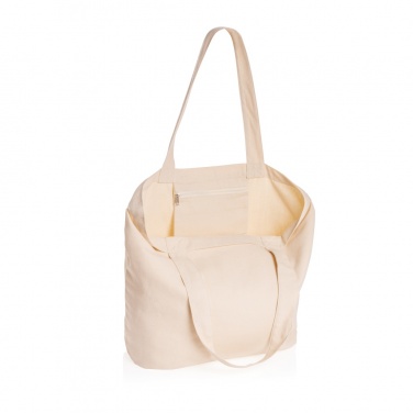 Logo trade corporate gifts picture of: Impact Aware™ 240 gsm rcanvas shopper w/pocket undyed