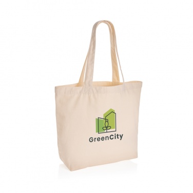 Logo trade corporate gifts picture of: Impact Aware™ 240 gsm rcanvas shopper w/pocket undyed